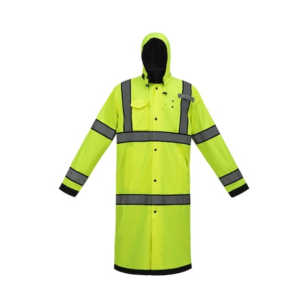 High Viz Reversible Rain Coat, Small, Lime, Class 3